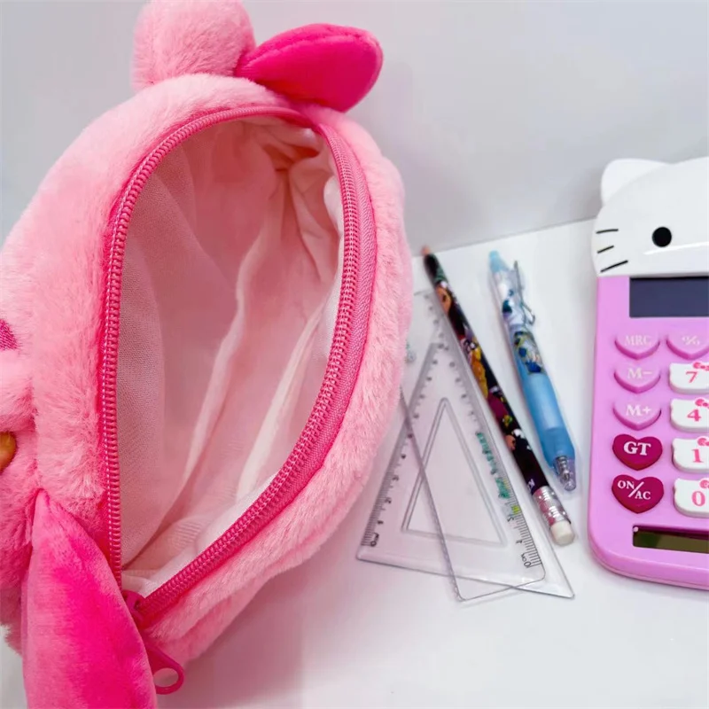 10 pcs/lot Sanrio Kawaii Animal Pencil Case Cute Plush Pencil Box Coin Purse Stationery Pen Cosmetic Bag School Supplies