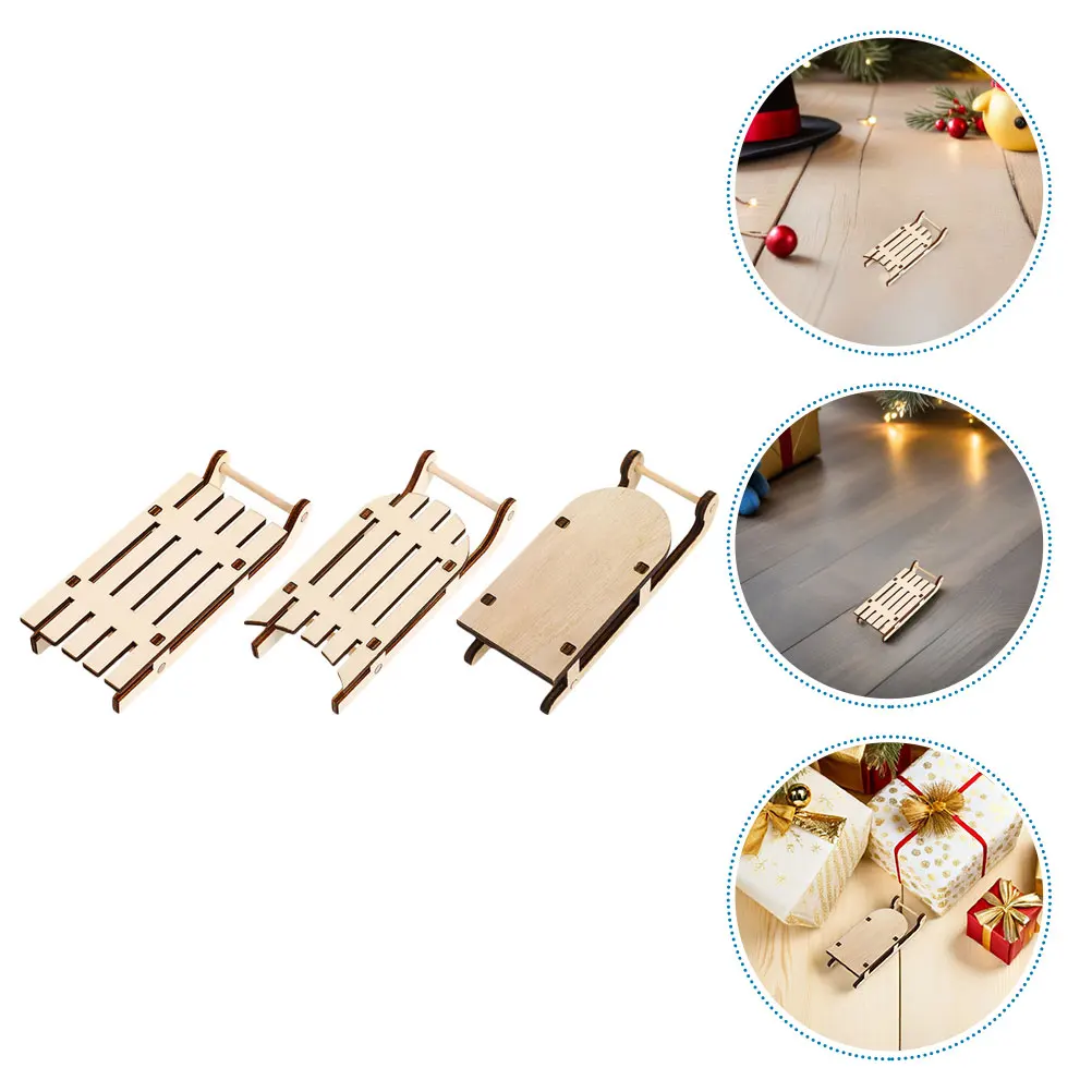 

18Pcs Rustic Mini Wooden Sleigh Ornament for Xmas Tree DIY Holiday Decor Unpainted Craft Sled Christmas Hanging Accessory