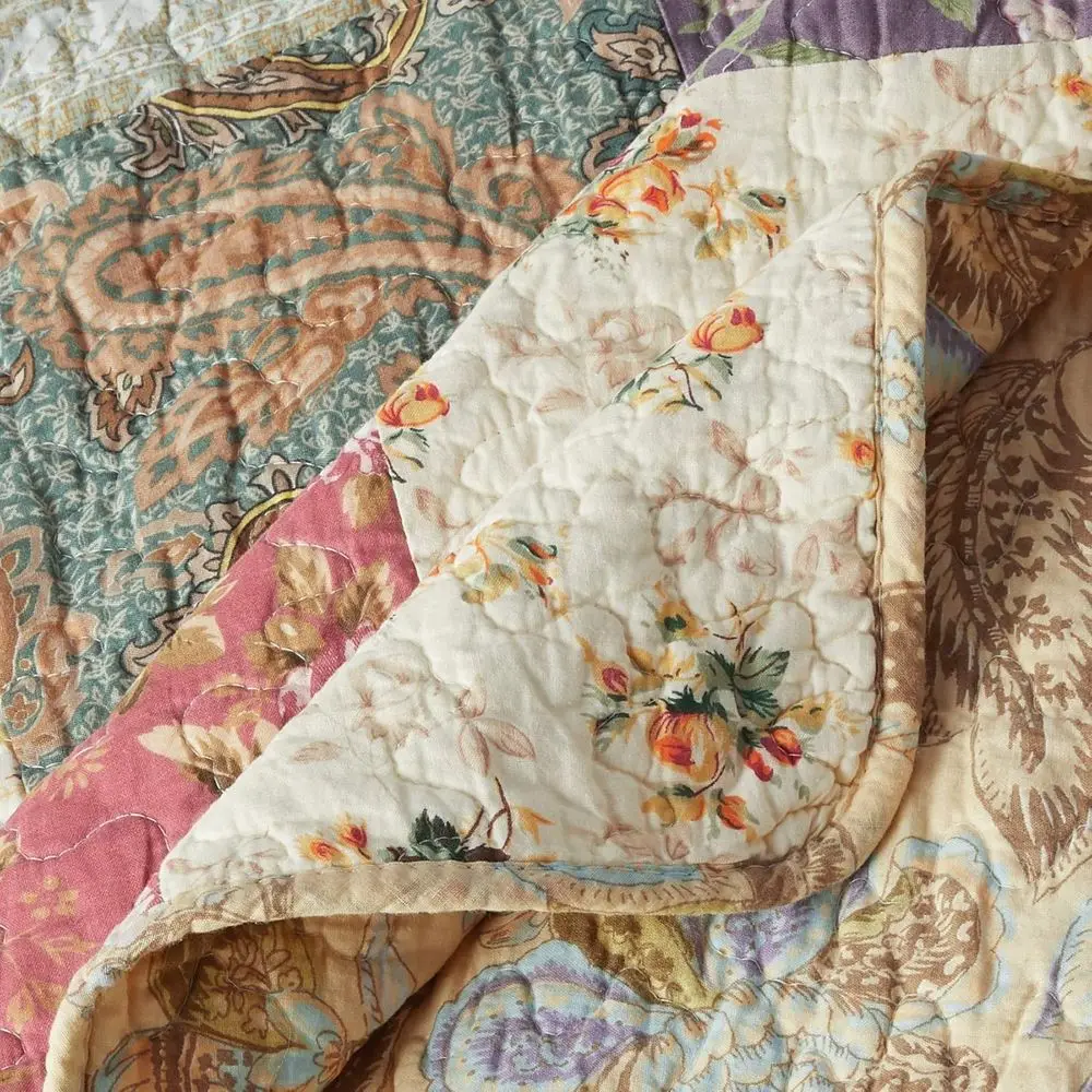 Cotton Patchwork Quilted Daybed Set, 5-Piece, Blooming Prairie Pattern