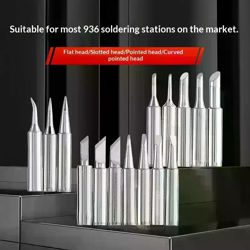 5Pcs/10Pcs 900M-T Soldering Iron Tips Set Pure Copper Electric Soldering Iron Replacement Head For DIY Electronic Repair
