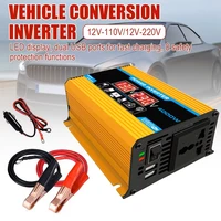Inversor de Corriente para Auto de 300W, Convertidor de Corriente CC12V a 110V/220V CA, Cargador para Auto, Adaptador con Pantalla de Voltaje Dual