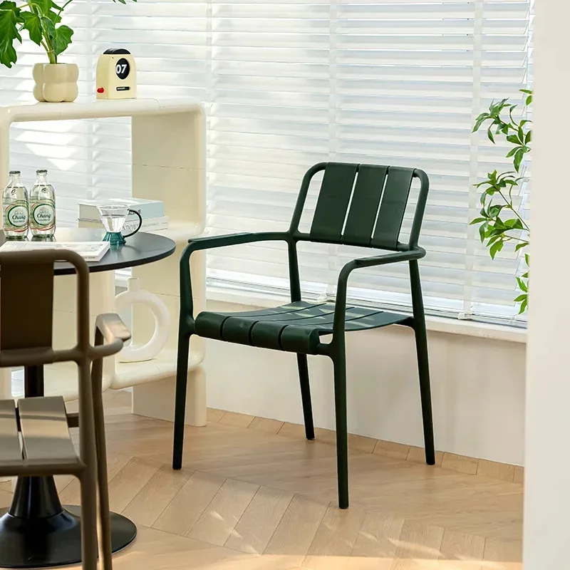 

Nordic Simple Backrest Dining Table and Chair Small Household Dining Chair Net Celebrity Stackable Armchair