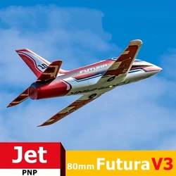 FMSRC RC Airplane 80mm Ducted Fan EDF Jet Futura V3 6ch with Retracts Red High Speed Sports Model Plane Aircraft Avion PNP EPO