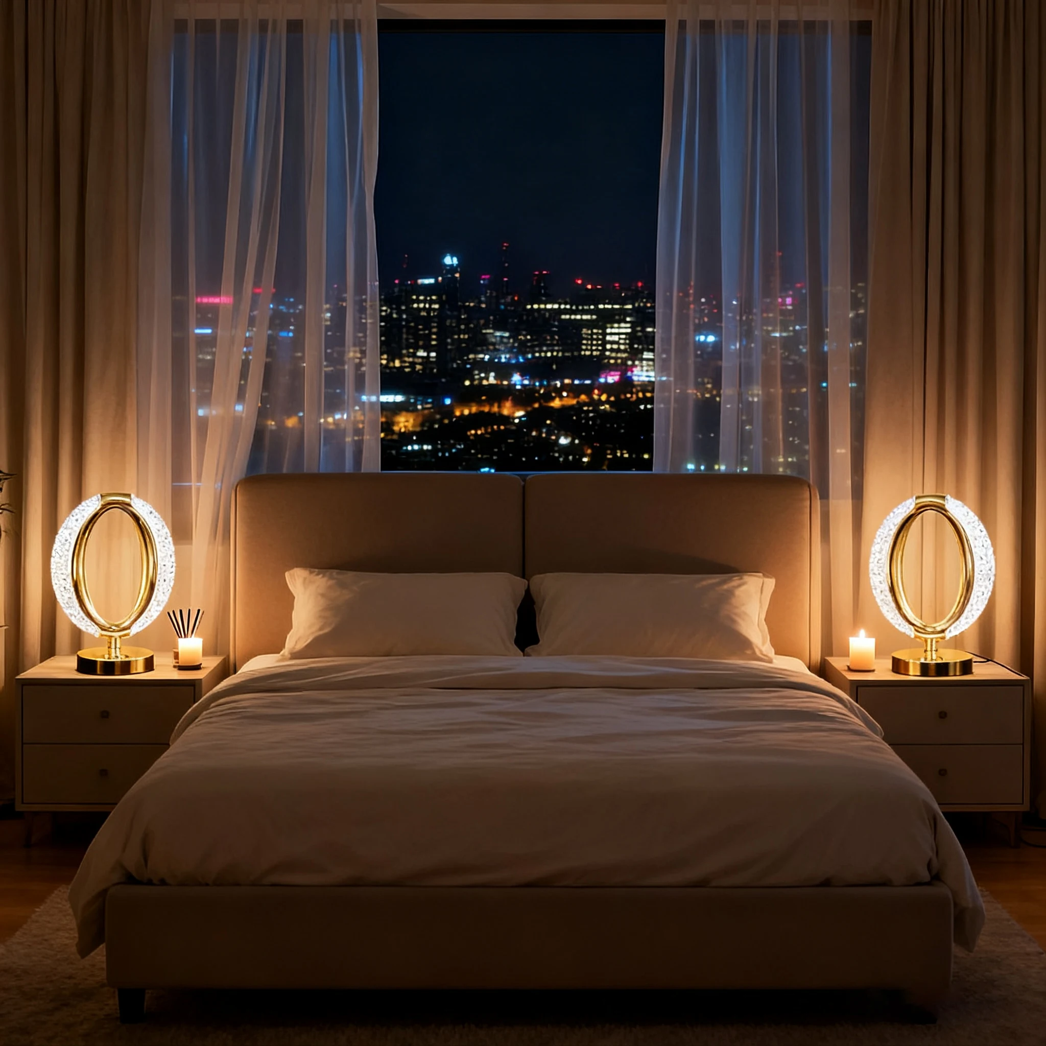 Lampe de table en cristal LED de style créatif moderne, 3 types de lumière pouvant être commutée librement par toucher. Veilleuse/lumière décorative