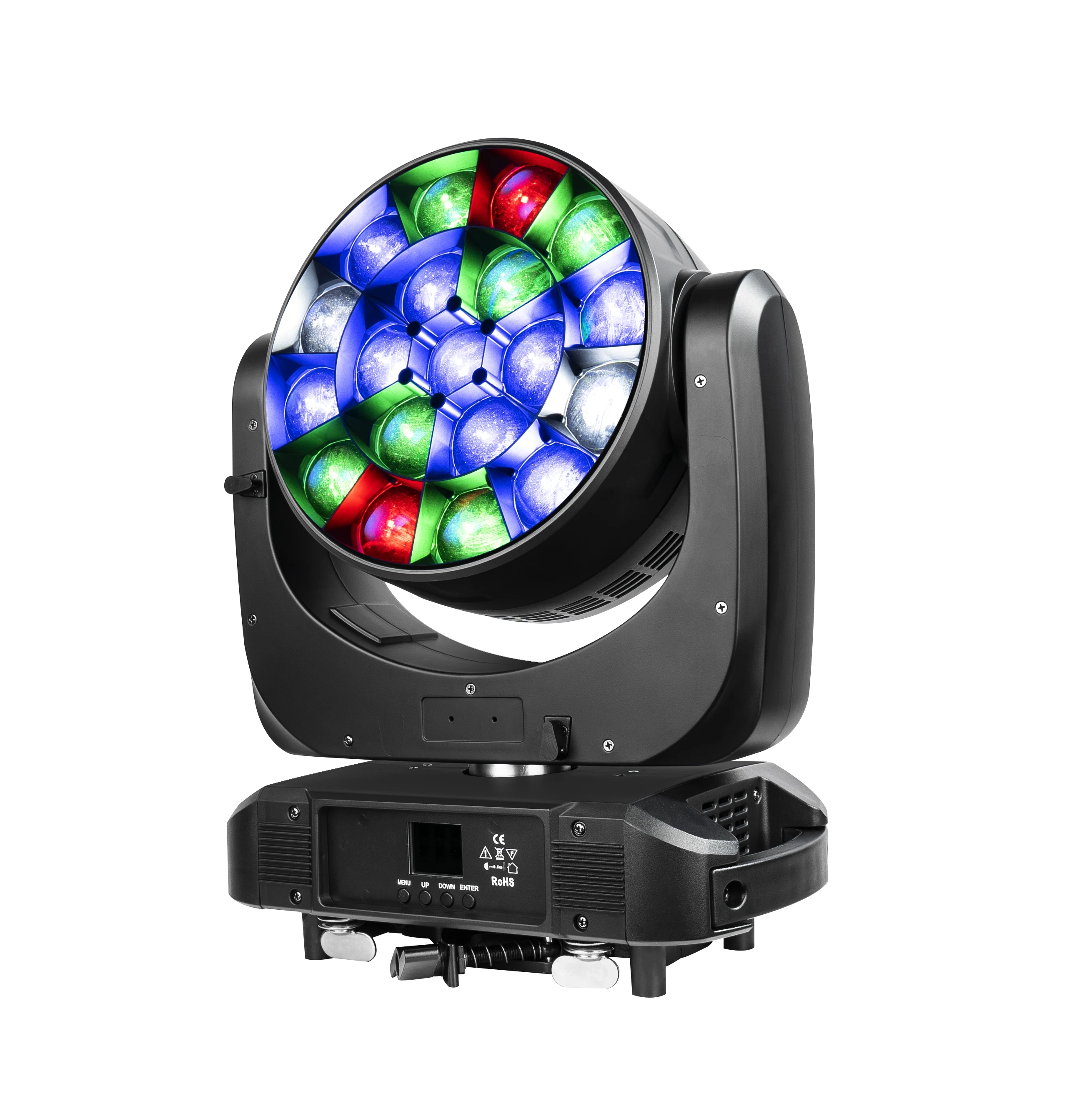 Professional Stage Light 19x40W RGBW LED Zoom And Bee Eye Moving Head With Single LED Control