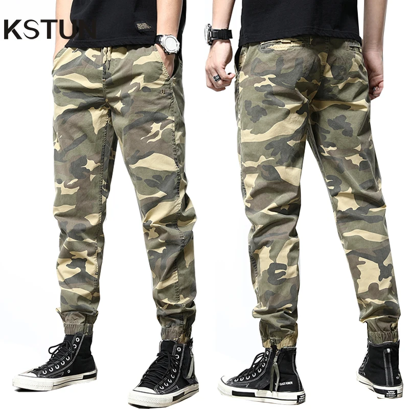 KSTUN Men's Pants Slim Fit Jogging Pants For Men Camouflage Tapered Banded Casual Men's Trousers Mens Clothes Stretch 2025 New