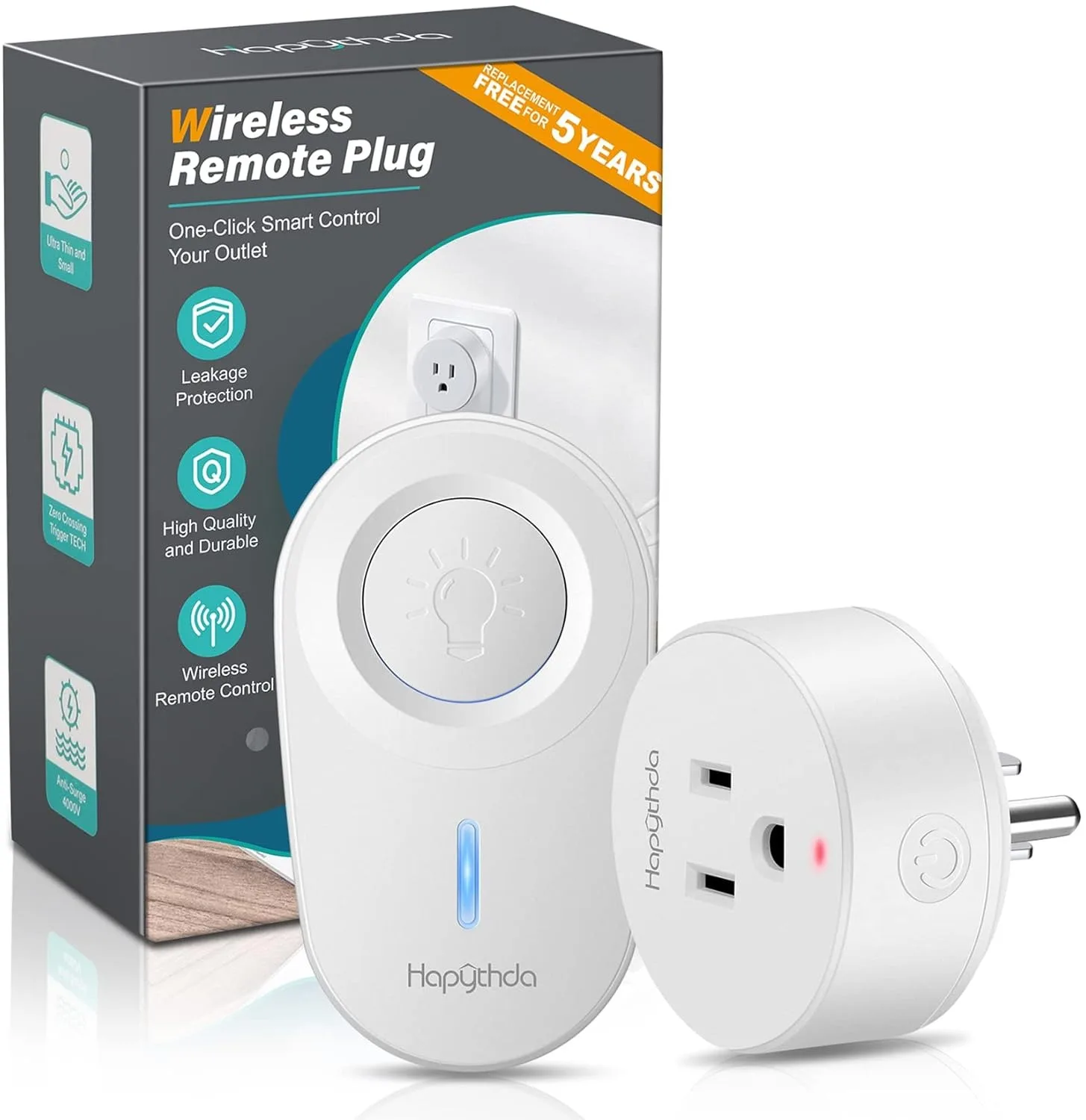 

Remote Light Switch with 15A No Wiring Needed Smart Plug 3pin Adapter