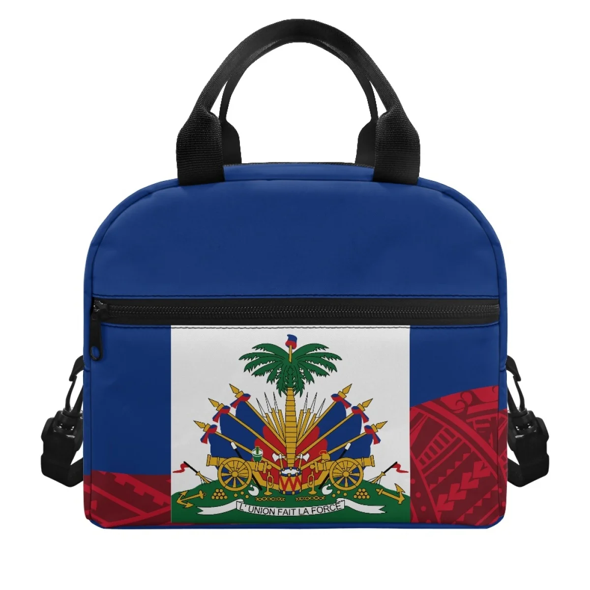 

FORUDESIGNS Haiti Flag Design Thermal Lunchbox Ladies Practical Convenient Lunch Box Lightweight Portable Aesthetic Nsulation