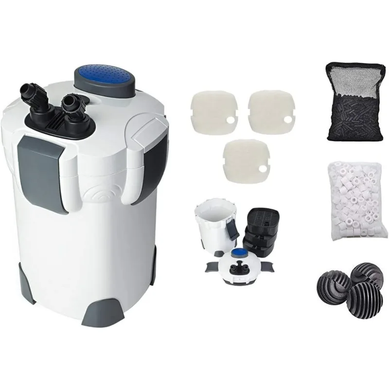 Hw302 265GPH Pro Canister Filter Kit, white - 9 Piece Set