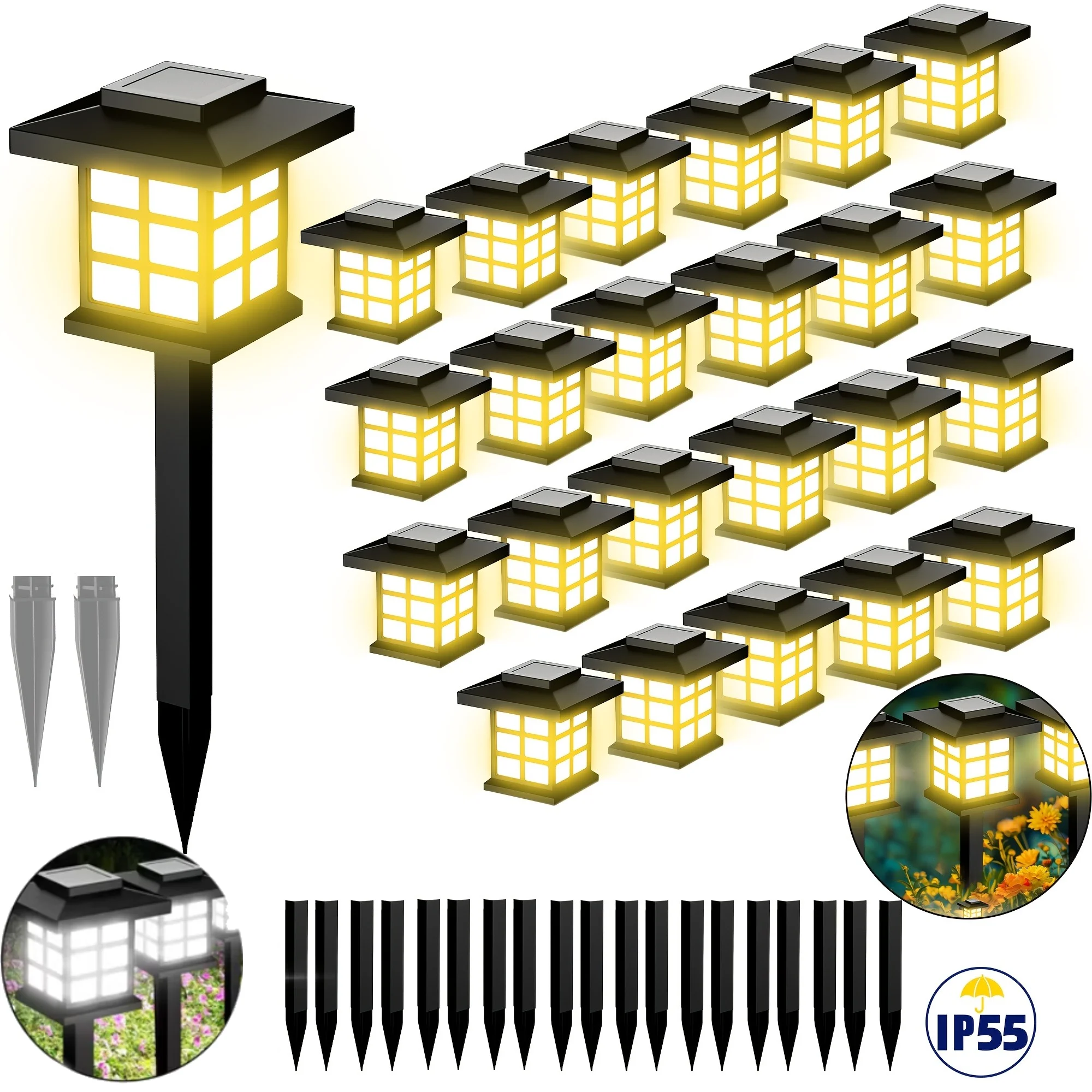 1-8PCS Solar Pathway Light Outdoor Solar Lamp Waterproof Landscape Lighting for Garden Yard Patio Walkway Driveway Camping Decor