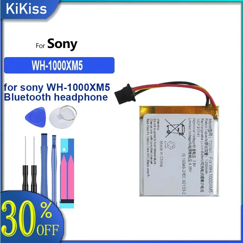 Battery 1200mAh for sony WH-1000XM5 Bluetooth headphone 723741