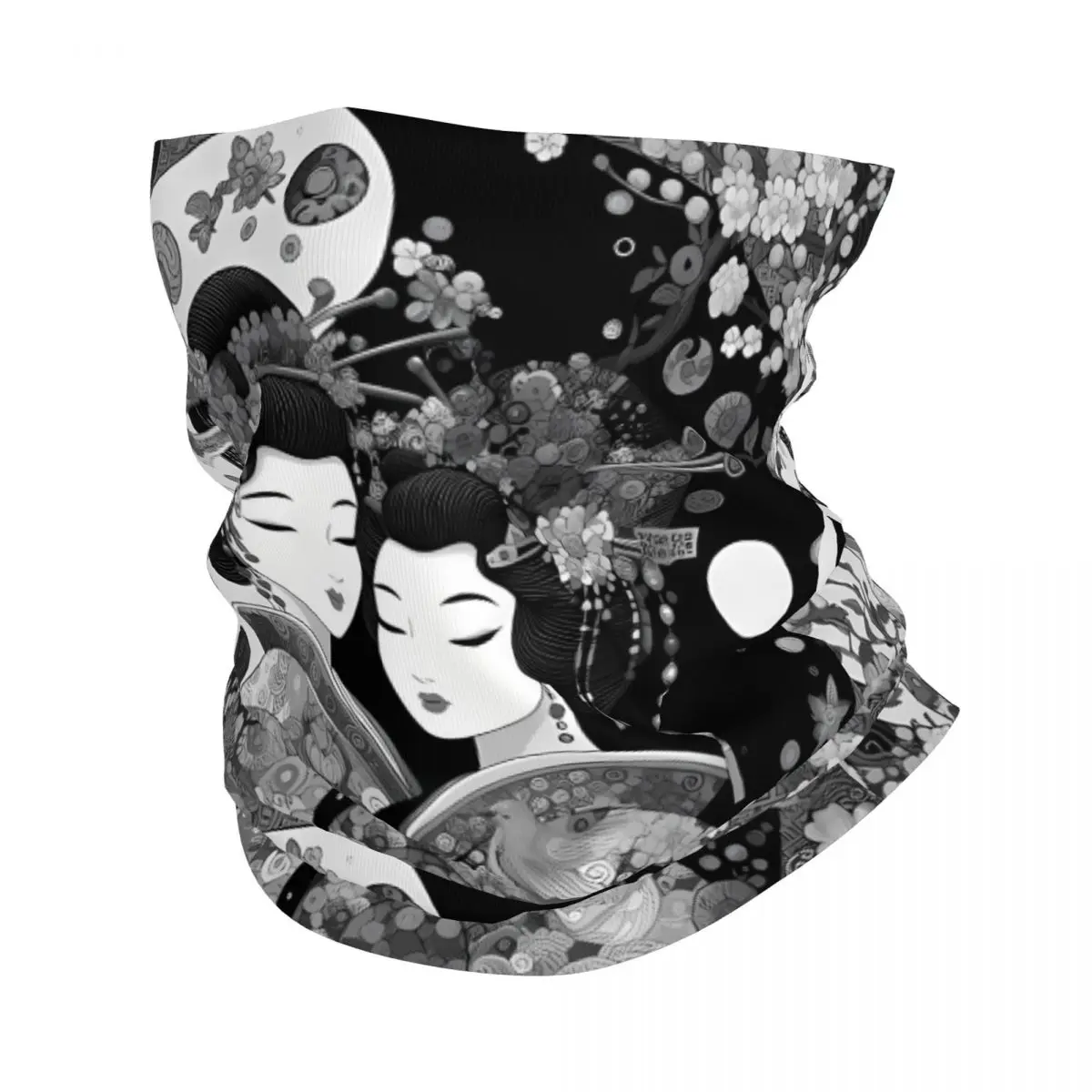 Japanese Geisha Thin Bandana Neck Gaiter Wrap Scarf Headband Neck Cover