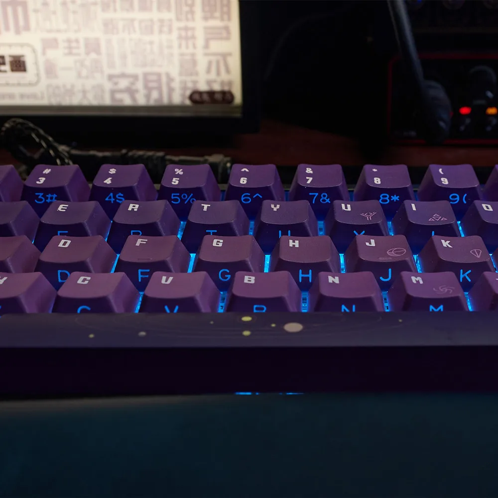 Side Light Keycap Set No Man's Sky 125 Keys CHerry Profile PBT DYE Sublimation KeyCaps For Mechanical Keyboard