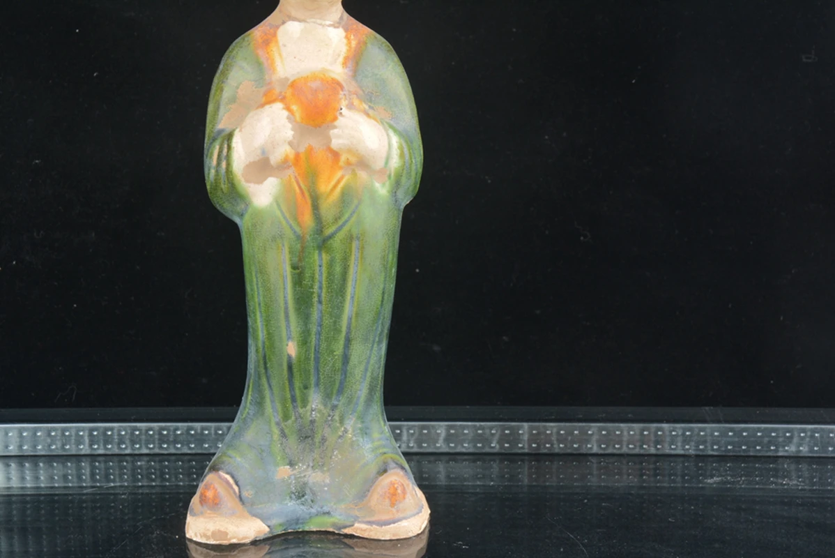 Tang Sancai fully hand-sculpted porcelain Lady statue，Free shipping