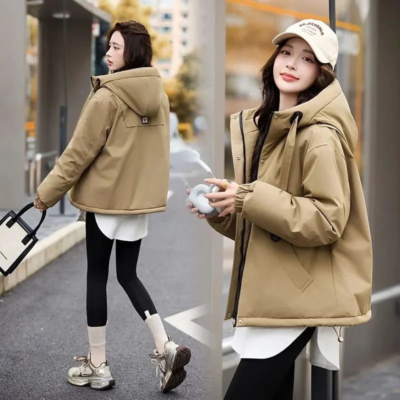 Women Pai Overcome Overwear Exploded Down Cotton Coat Female Parkas Winter 2027New Loose Warm Cotton Padded Jacket Short Outwear