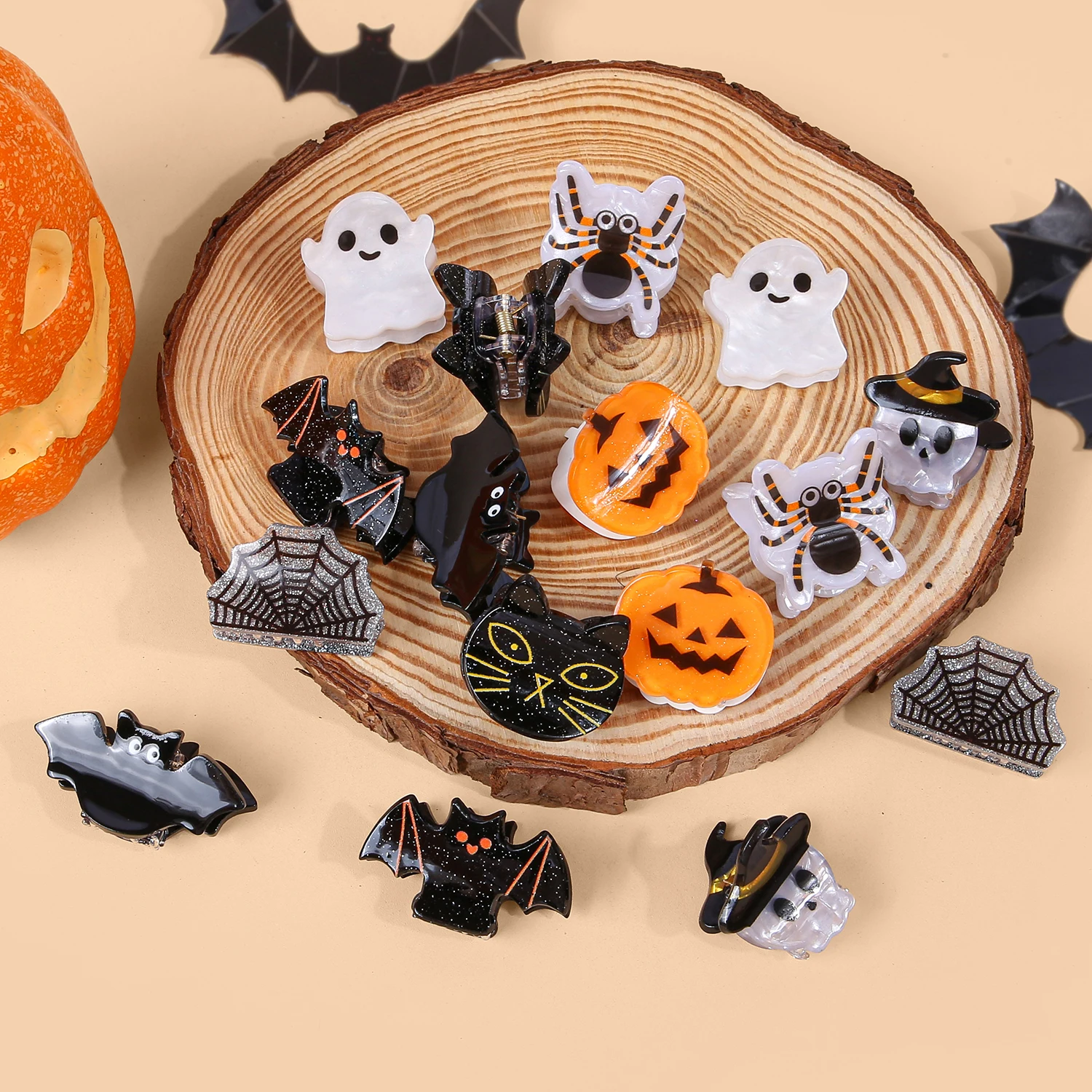 8/16PCS Halloween Hair Claws Clips Pumpkin Devil Claws Girls Festival Halloween Party Cosplay Caws Clips Kids Hair Accessories