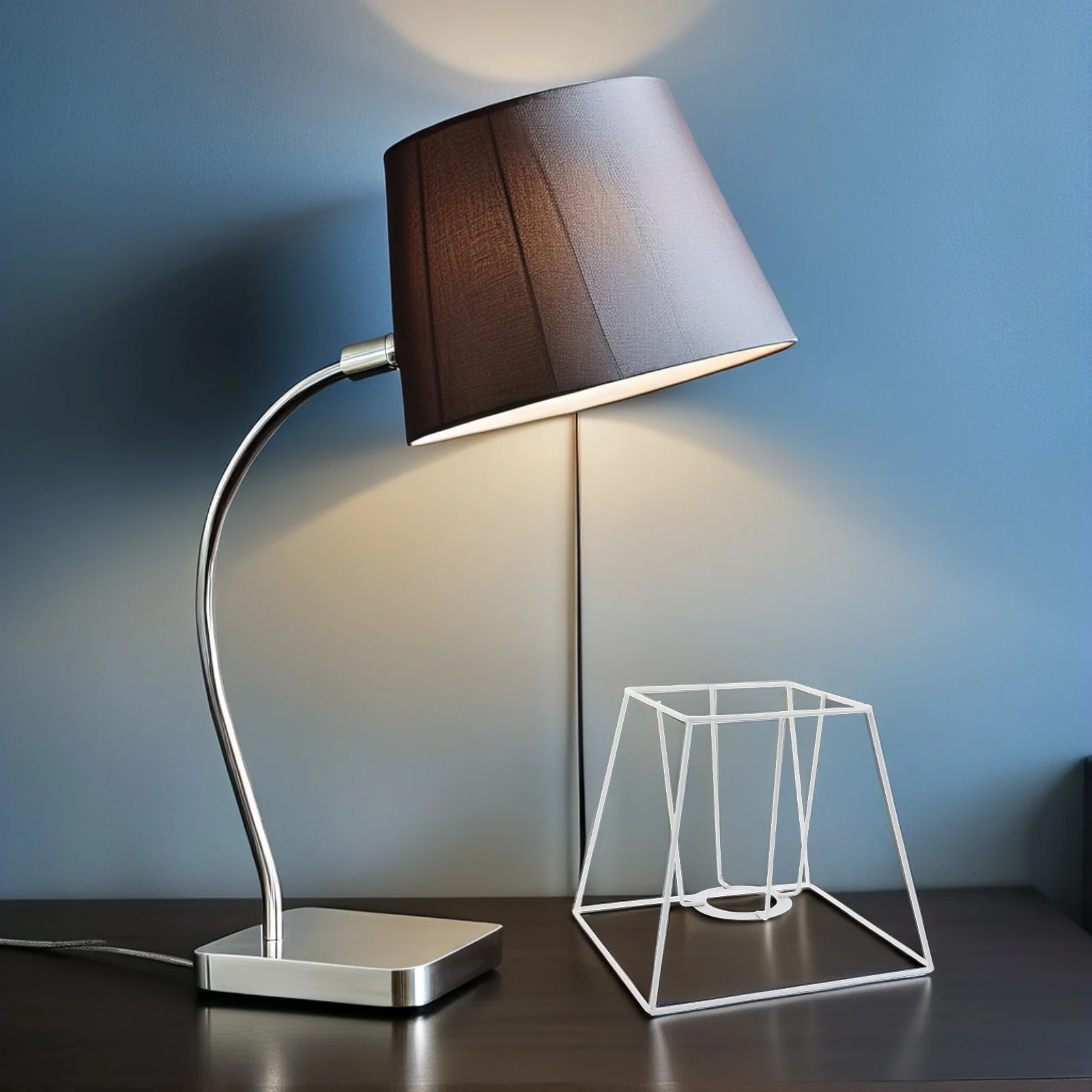 

Iron Lampshade Frame Trapezoid Tapered Square Metal Wire Cage Diy Shade Holder For Ceiling Pendant Floor Desk Bedside