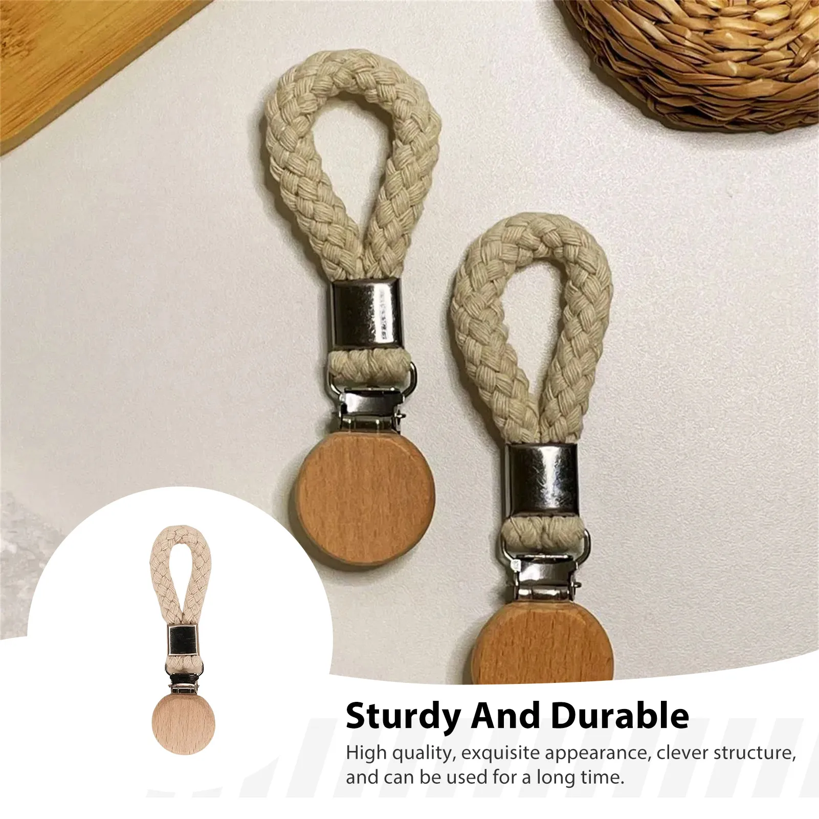 Towel Clips Beech Wood Hanging Storage Holder Rust Resistant for Bathroom Kitchen Dish Towels Durable Home Organizer