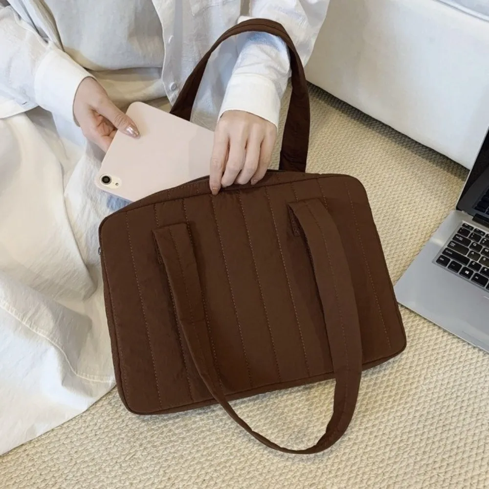 Multi-purpose Laptop Shoulder Bag Large Capacity Shockproof Laptop Handbag 14 Inch Zipper Closure Laptop Protective Bag