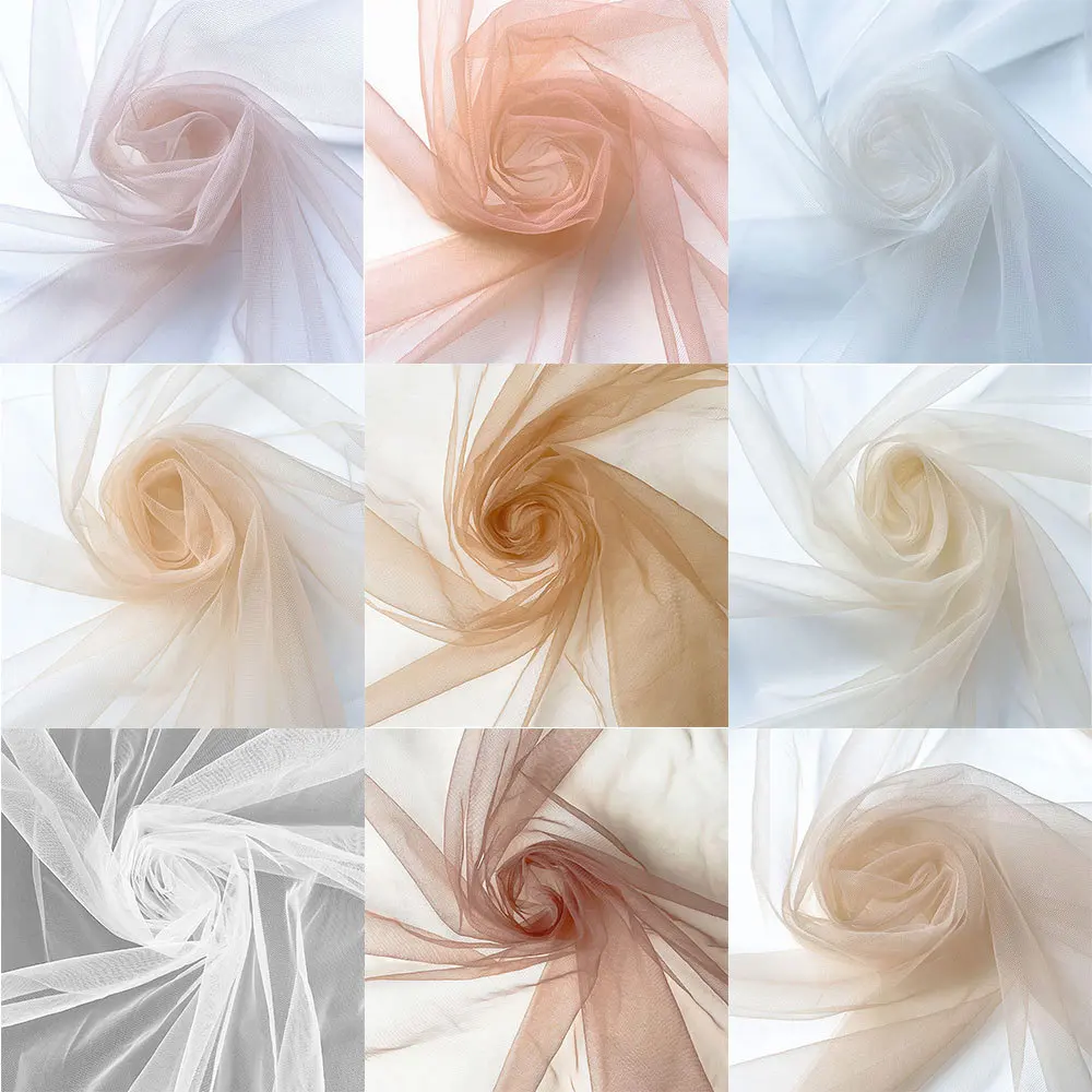 1 ياردة براون عارية النايلون تول النسيج سوبر لينة غرامة شبكة DIY بها بنفسك الخياطة مسابقة الزفاف الديكور الفتيات فستان عيد ميلاد المواد