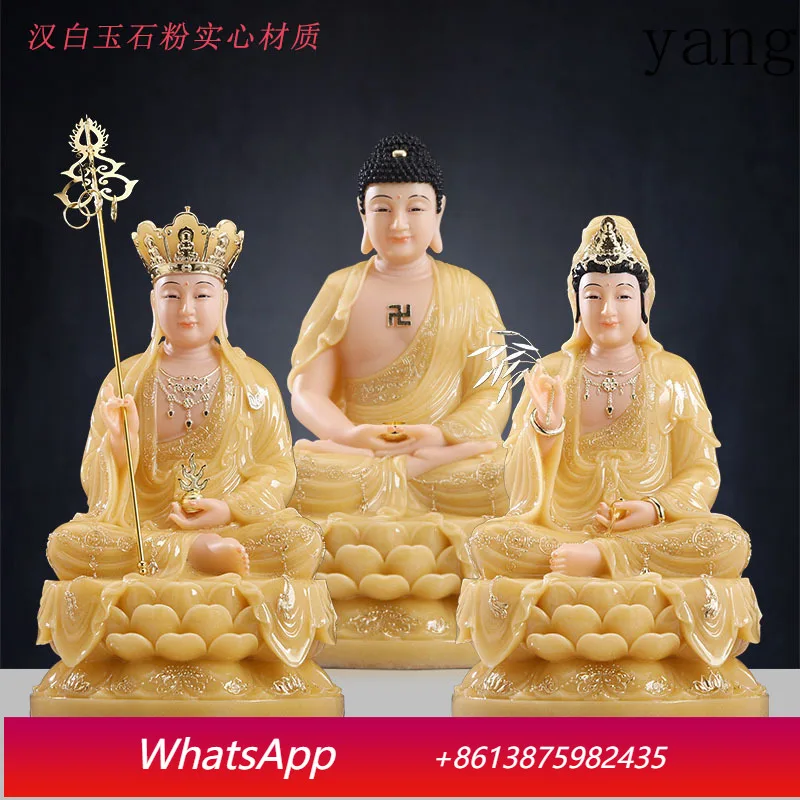 CX Sakyamuni Buddha Statue Guanyin Kizo King Bodhisattva Sitting Ornament Buddha Saha Three Saints in the Whole Hall