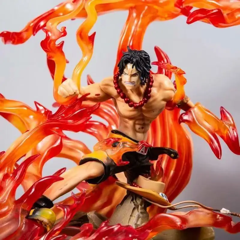 Portgas D Ace Collectible Figure, 39cm/15.35in PVC GK Statue, Desktop Decor Toy Gift for Hobby Collectors