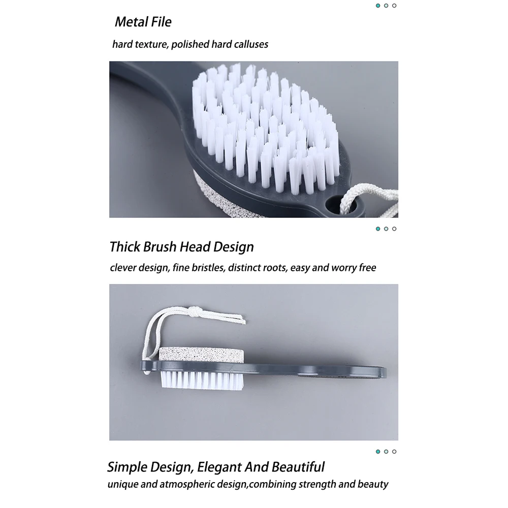 4 Sided Foot Care Pedicure Paddle Foot Brush Pumice Stone Coarse Fine Wiping Blade Remove Heel Dead Skin Callus Foot Exfoliator