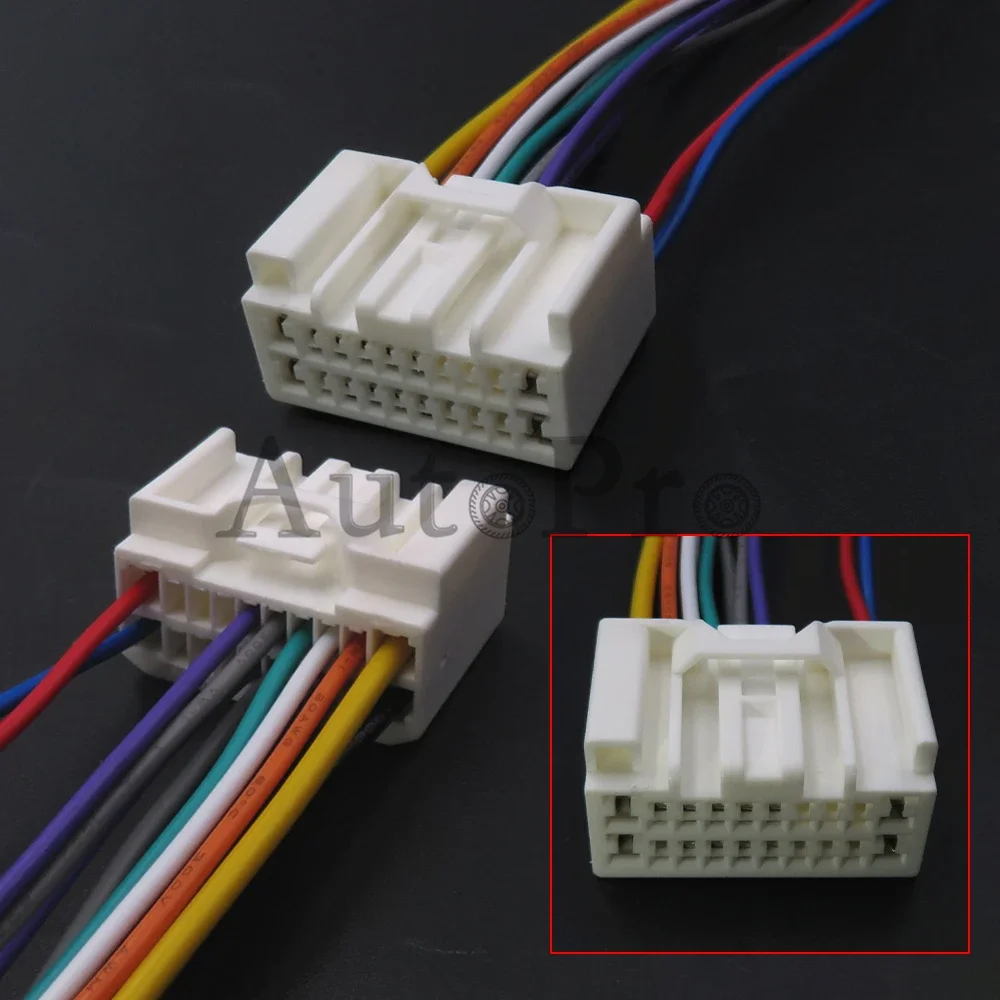 1 Juego de Conector ISO de 20 Orificios para Autoestéreo, Enchufe de Audio para Autoestéreo 7283-5843 para Mitsubishi Pajero V97V93 Peugeot 4008