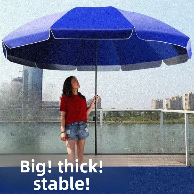 Large Outdoor Market Parasol Sunshade Street Vendor Beach Rainproof Drop Shipping One Piece Umbrella Beach Shade Umbrellas
