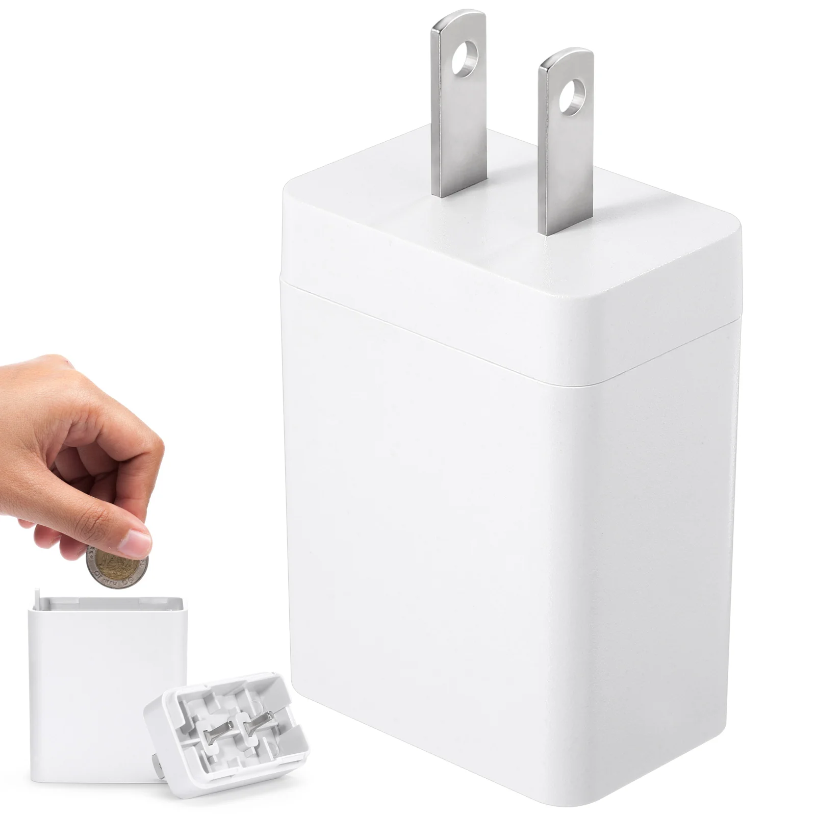 Adaptador de tomada para caixa de comprimidos, armazenamento oculto, decoração, organizador, acessórios, joias