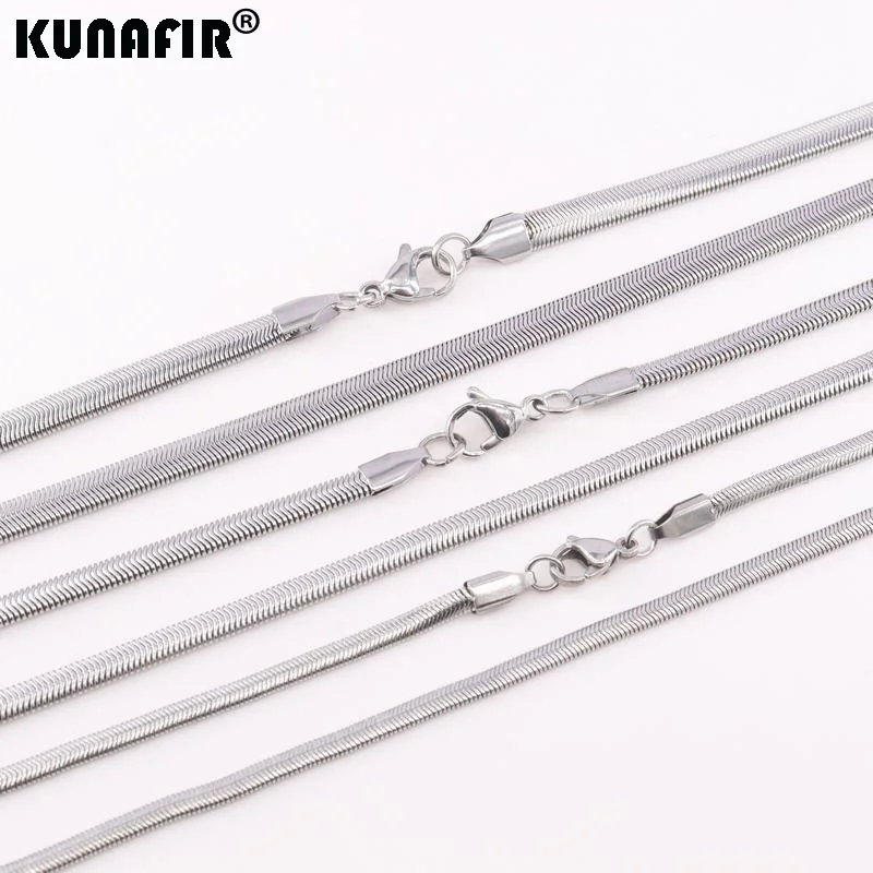 Flat snake chain Necklace Stainless steel Fashion Jewelry Man Male 3mm-6mm ZX685 ZX686 ZX687