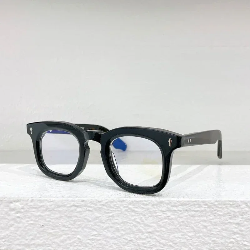 JMM DEVAUX Acetate Box Glasses Frame, unisex, trendy, classic, hand carved, myopia resistant, anti blue light