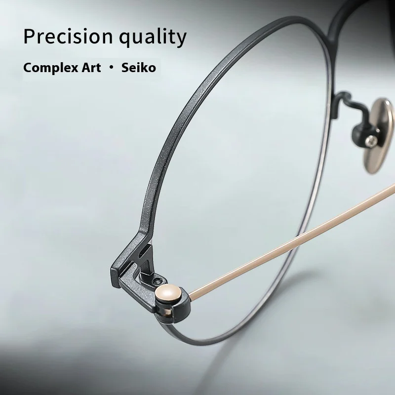 Simple IP pure titanium glasses ultra light prescription eyeglasses frame round small frame eyewear Men women multifocal myopia