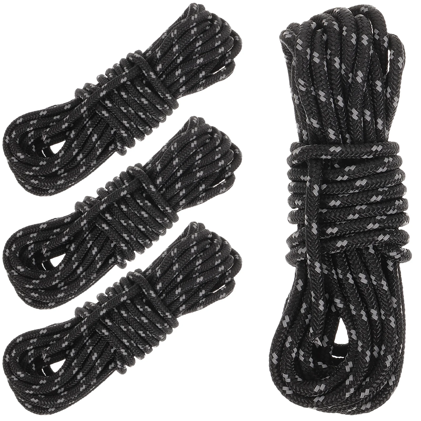 

Outdoor Camping Tent Accessories 3mm Reflective Rope Black Metal Buckle Portable Canopy Lanyard Multi Use Supply Hanger Straps