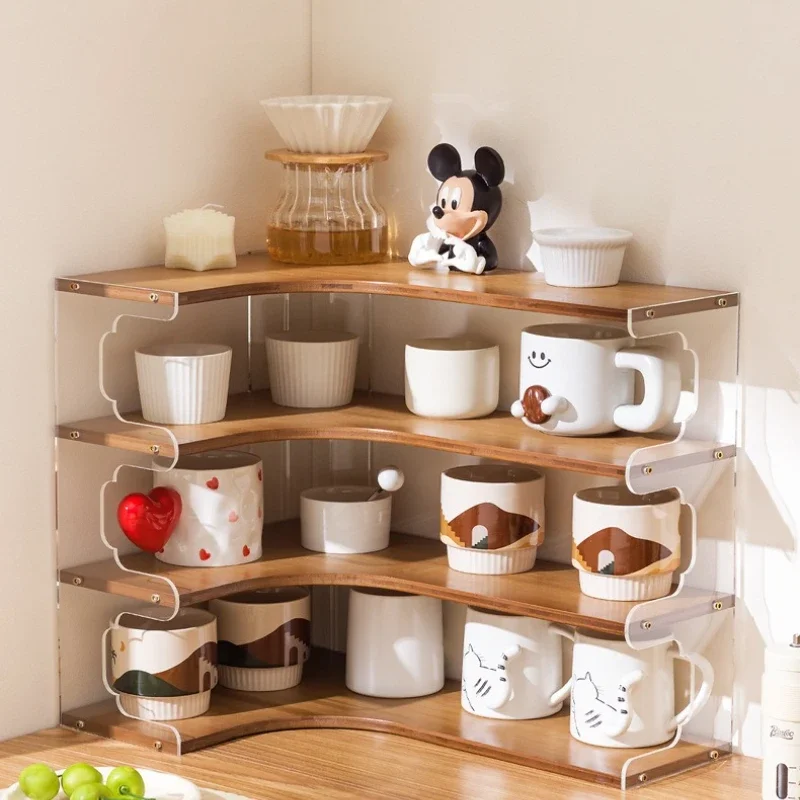 

Cup storage rack, desktop corner water cup holder, tea set, tea cup finishing rack, coffee corner dining side cabinet, cup rack.