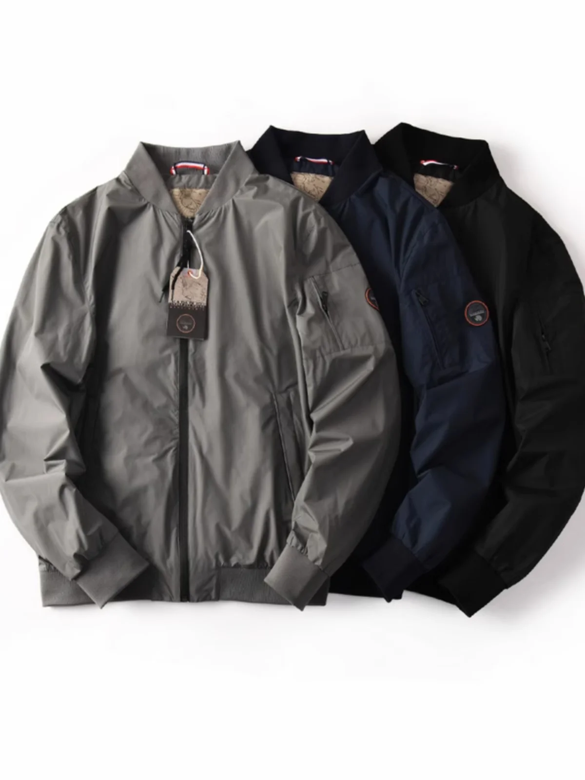 

Outdoor King! Memory Functional Waterproof Fabric Autumn Men's Faion Casual Jaet Coat Stand Fit Long Sve Baseball C...