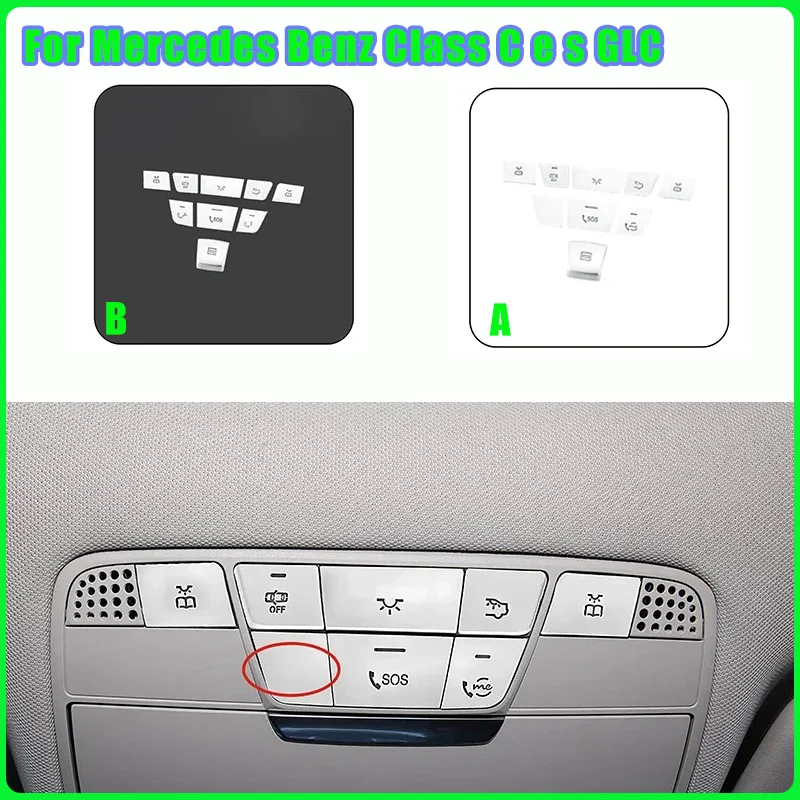 

Автомобильные кнопки в стиле автомобиля, кнопки для чтения на крыше, аксессуары для интерьера для Mercedes Benz Class C e s GLC W205 W213 W22 X253