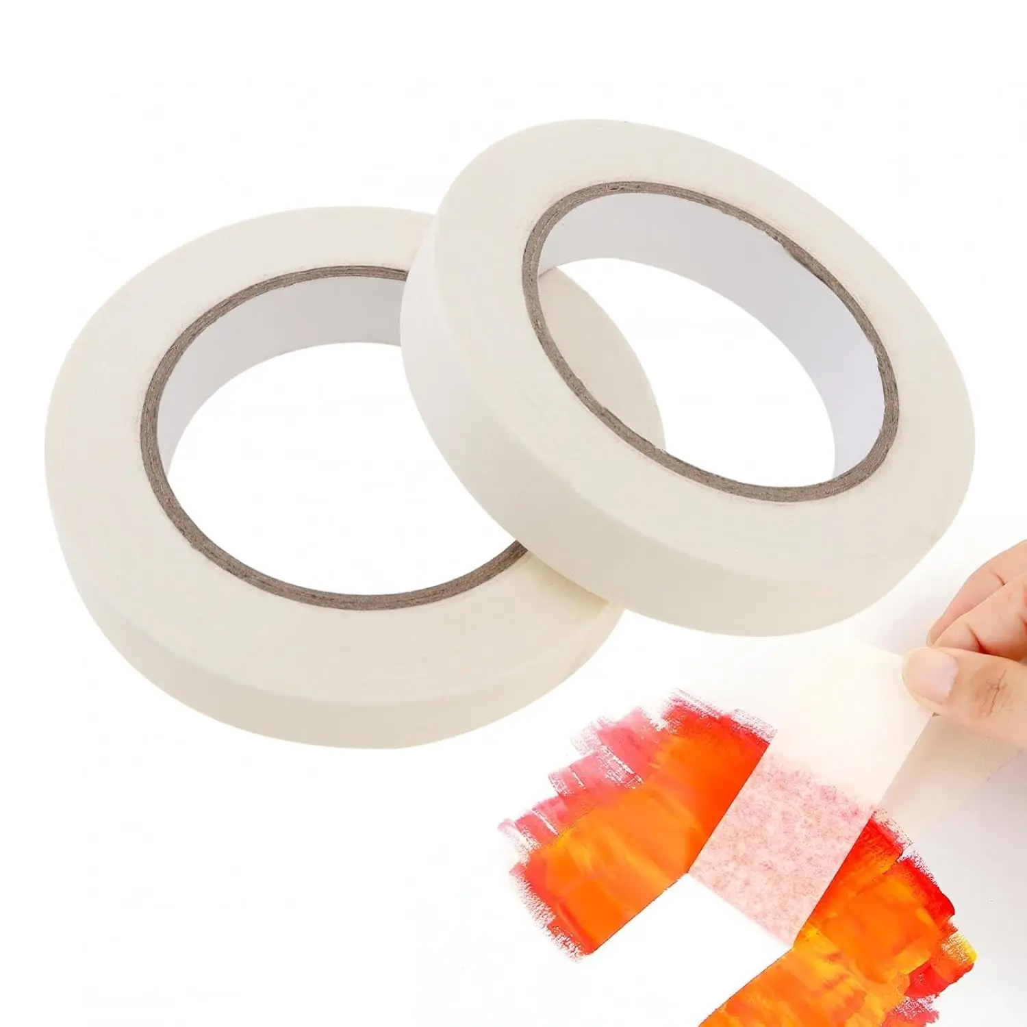 2 Packs White 0.8 inch x 54 yds Artist Tape for Watercolor Paper, Low Tack Masking Drafting Tapefor Painting Canvas Framing (0.8