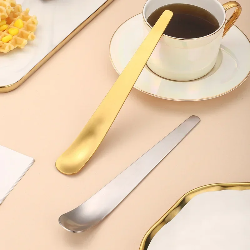 The Flat Coffee Spoon Stainless Steel Coffee Stirrers Tea Spoons Espresso Spoons Ice Cream Cake Dessert Spoon Kitchen Tableware