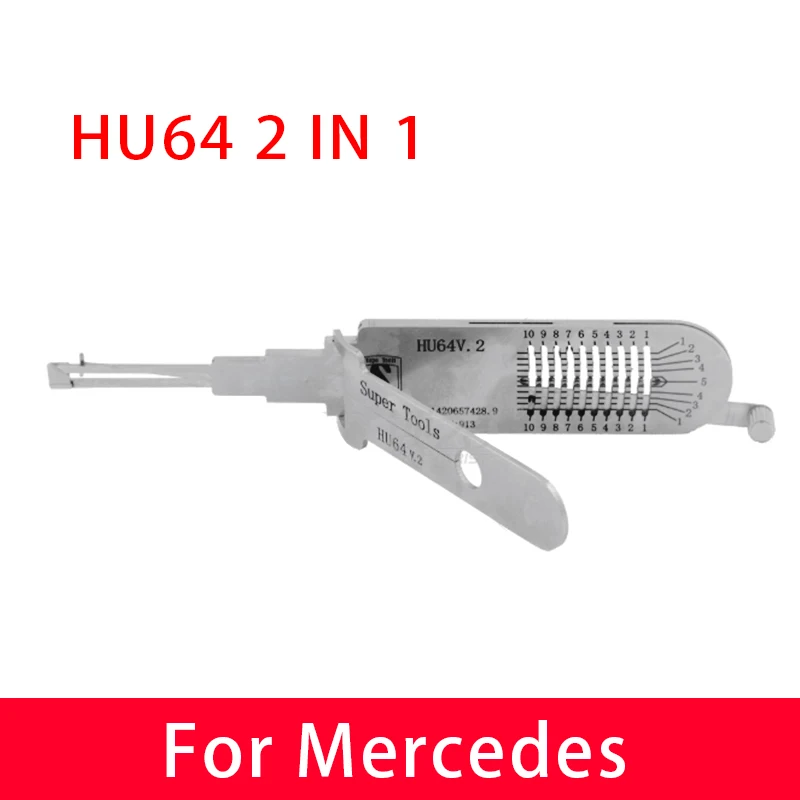 Super Auto Tools HU64 V.2 HU 64 para decodificador y ganzúa Mercedes, similar a LISHI, suministros de China para cerrajeros