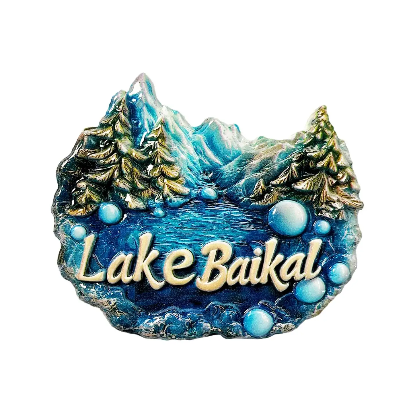 Russia Baikal Lake Tourist Souvenir 3D Resin Home Decoration Fashionable Magnetic Refrigerator Magnet Gift