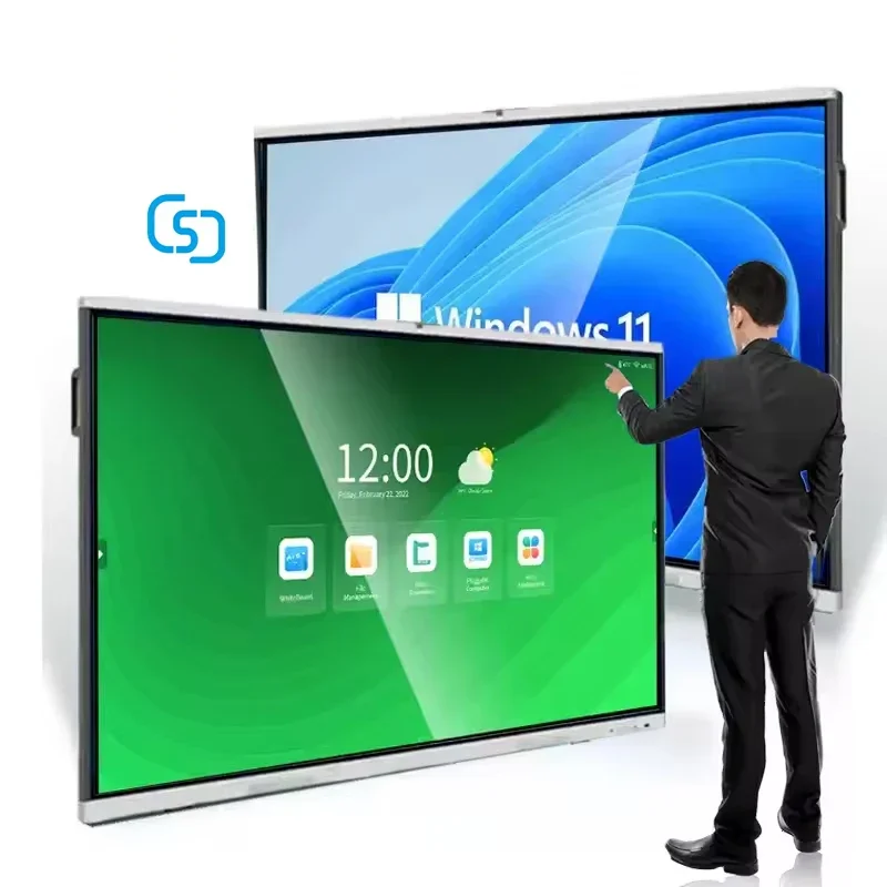 

55 65 75 86 98 Inch Ir Multi Touch Tv All In One Pc Class Interactive Board Smart Display Whiteboard For Education Conference