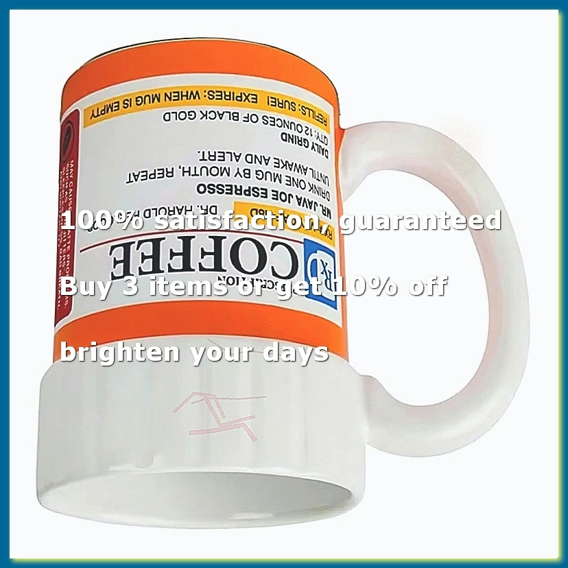 Ceramic Coffee Cup, Medicine Bottle Modeling Mug,Prescription Coffee Mug,Ceramic Pill Bottle Cup, Novelty Shape