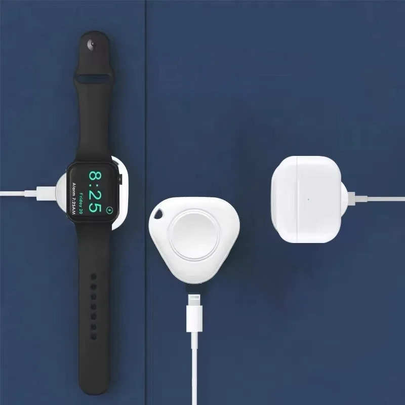 Portable magnetic Mini Dual Port fast wireless charger for Apple Watch