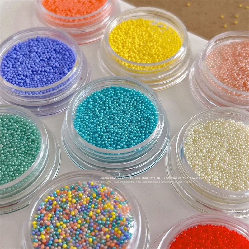 小さなマカロンバブルボールビーズネイルアートデコレーションチャーム混合カラフルな 3D キャンディ樹脂ネイルキャビアマニキュアアクセサリー