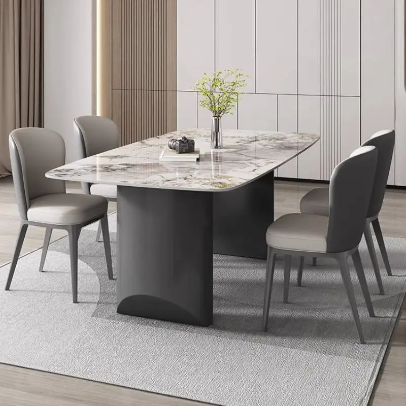 Party Unique Dining Tables Chairs White Space Expandable Nordic Dining Tables Set Luxury Modern Mesas Comedor Furniture For Home