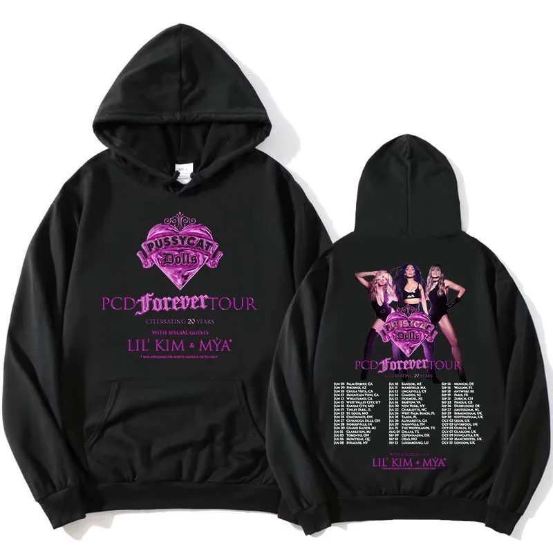 PCD FOREVER Tour Celebrating 20th Anniversary Hoodies Band The Pussycat Dolls Sweatshirt Loose Long Sleeve Women Sudaderas Merch