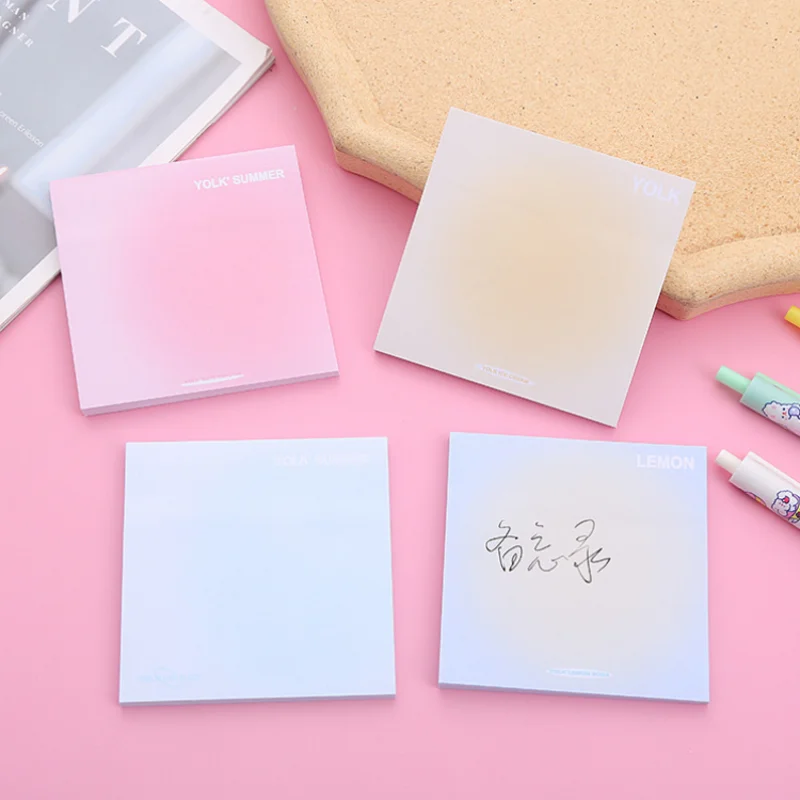 Gradient Macaron Color Sticker Student Convenient Message Sticker  Torn Office Notepad Note Pad  Stationery