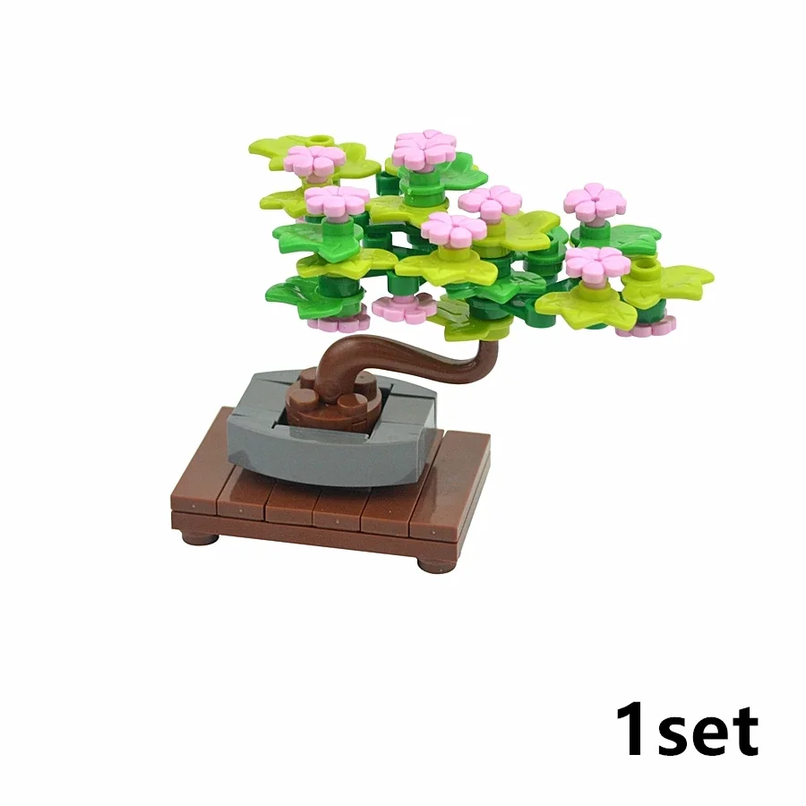 NEUE MOC Ziegel Anlage Bonsai Baum Perpetual Dekoration Montieren Bausteine Kit Kompatibel Anlage Topf Erwachsene Kind Geschenke