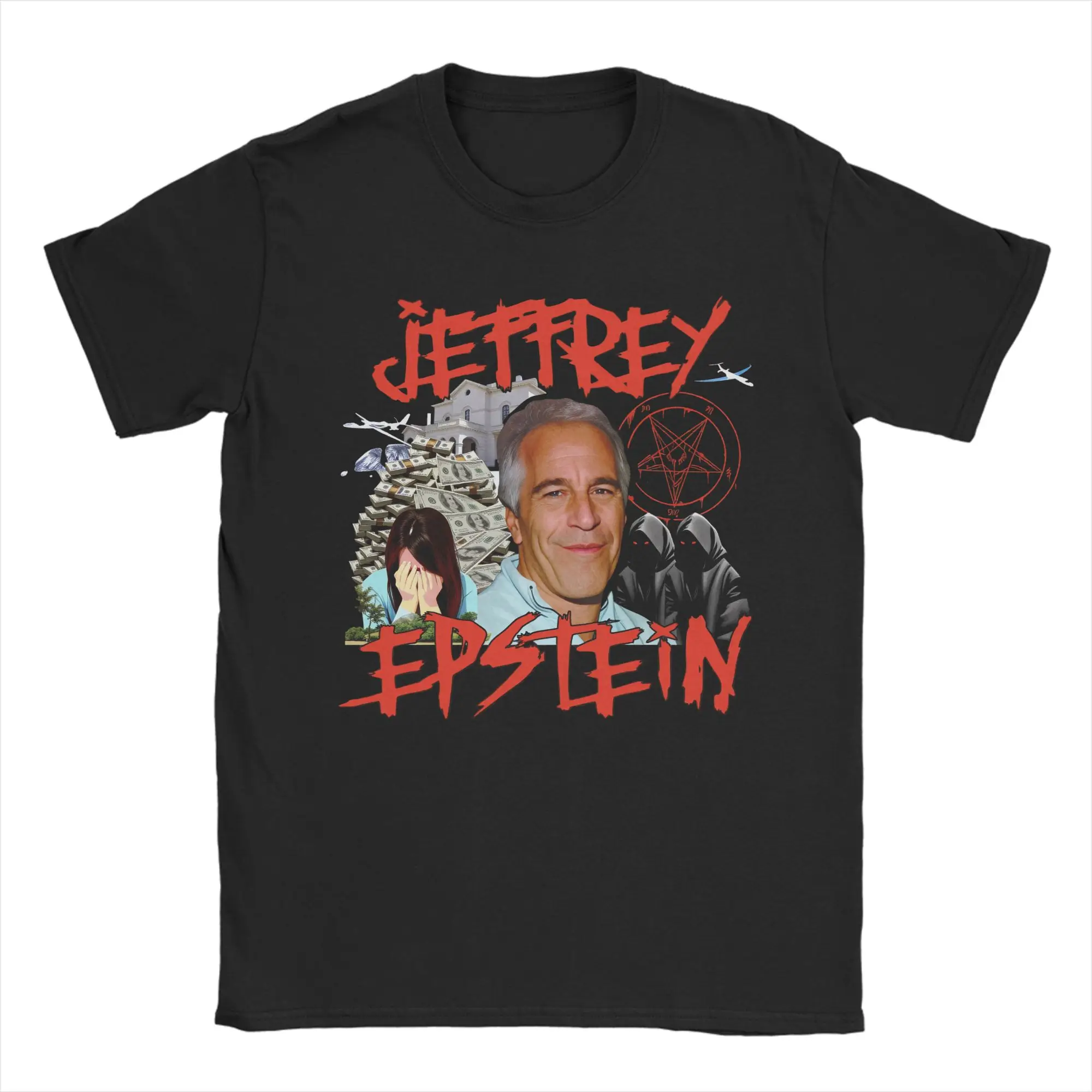 مضحك مضحك جيفري Epstein تي شيرت للرجال Crewneck القطن تي شيرت قصير الأكمام تيز ملابس الصيف